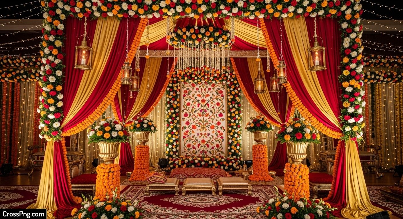 Indian wedding background decoration image 3