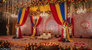 Indian wedding background decorations image