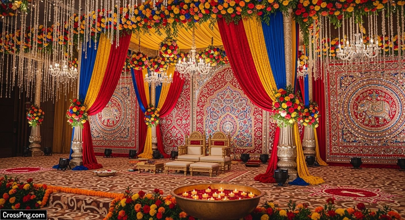 Indian wedding background decorations image