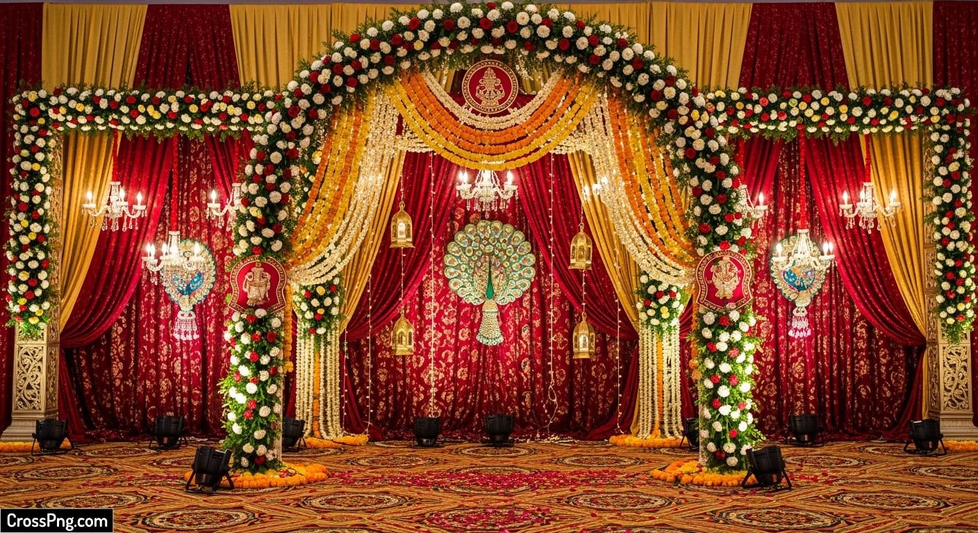 Indian wedding background decorations image 2