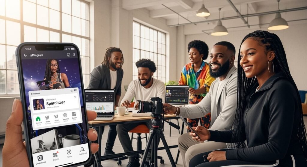 Influencer marketing with black image