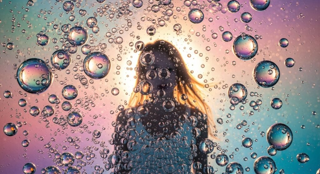 Invisible women bubble background image