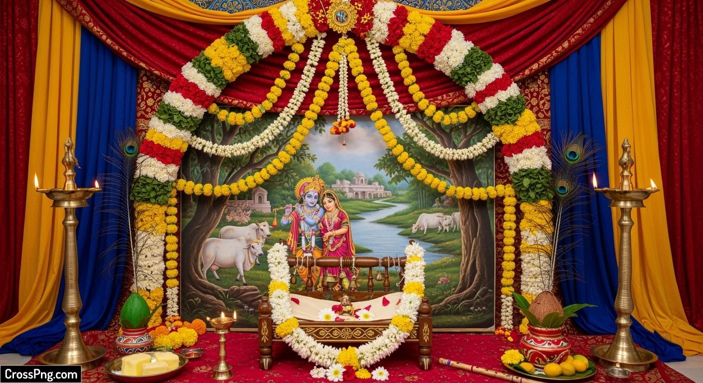 Janmashtami background decoration image 2
