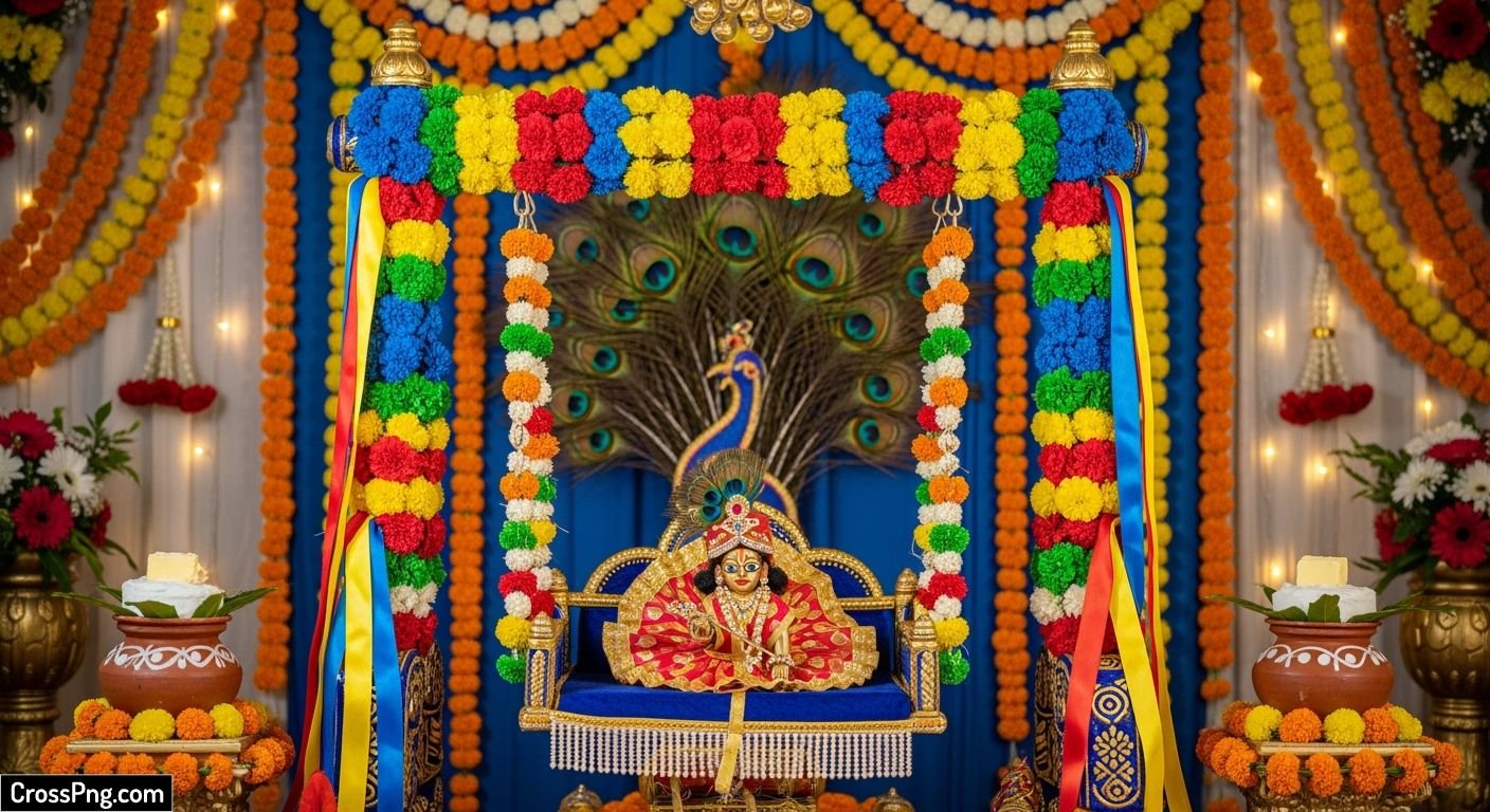 Janmashtami background decoration image 3
