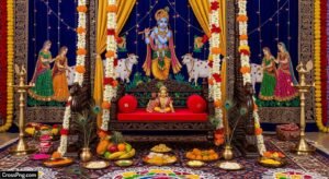 Janmashtami background decoration image 4