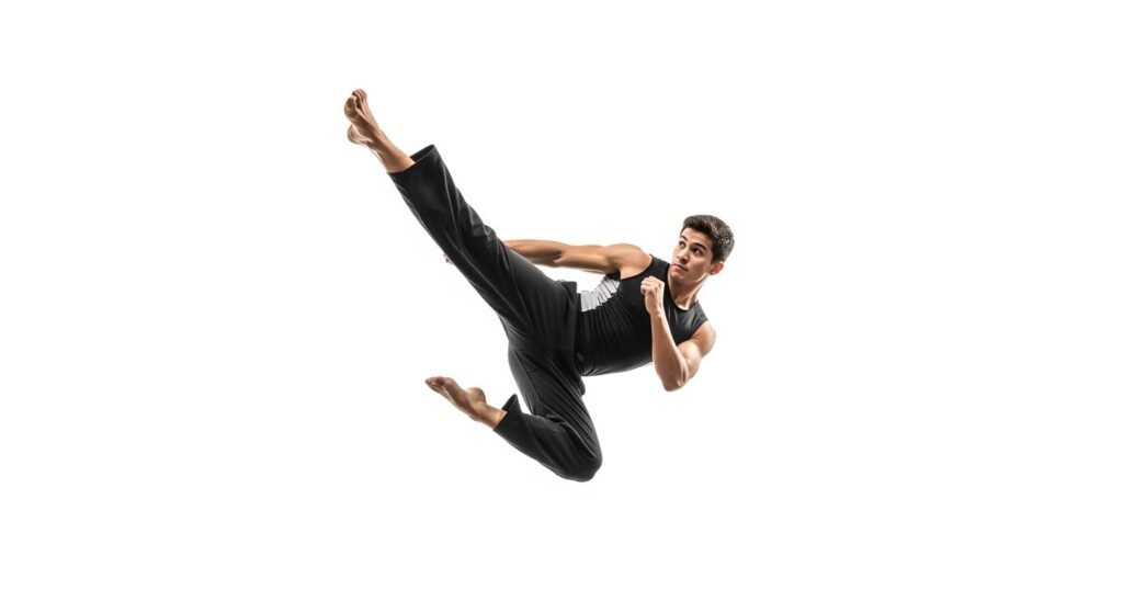 Kicking white background image
