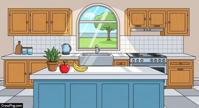 Kitchen background cartoon image 2