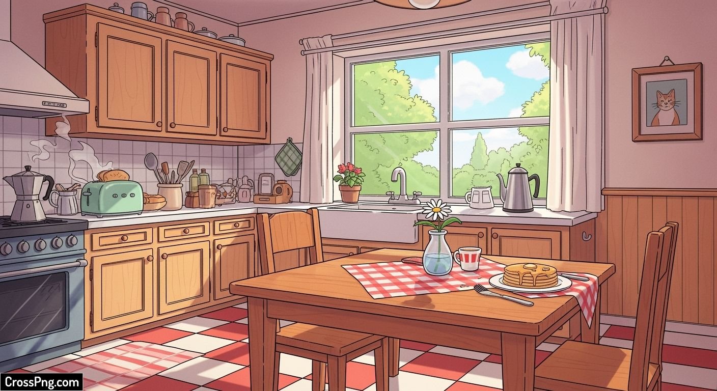 Kitchen background cartoon image 3