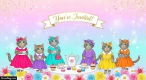 Kitty party invitation background image 3