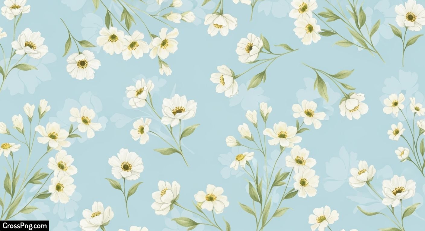 Light blue floral background image 2