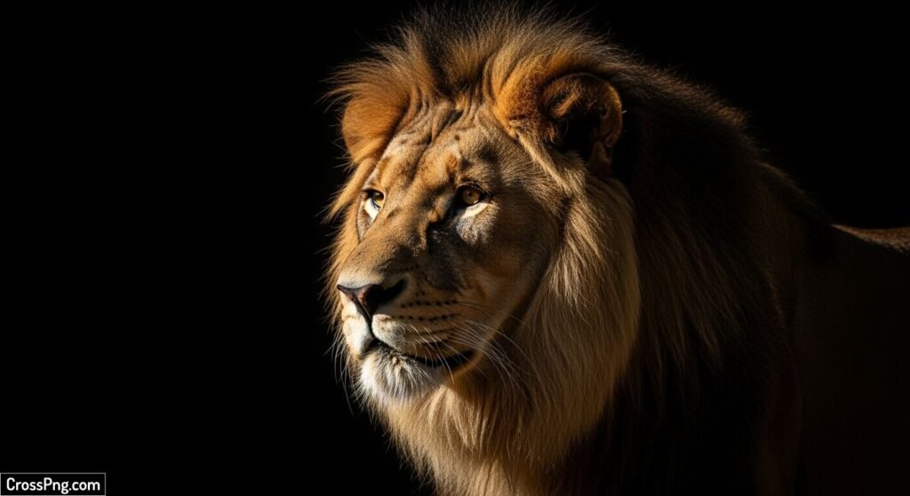 Lion black background image