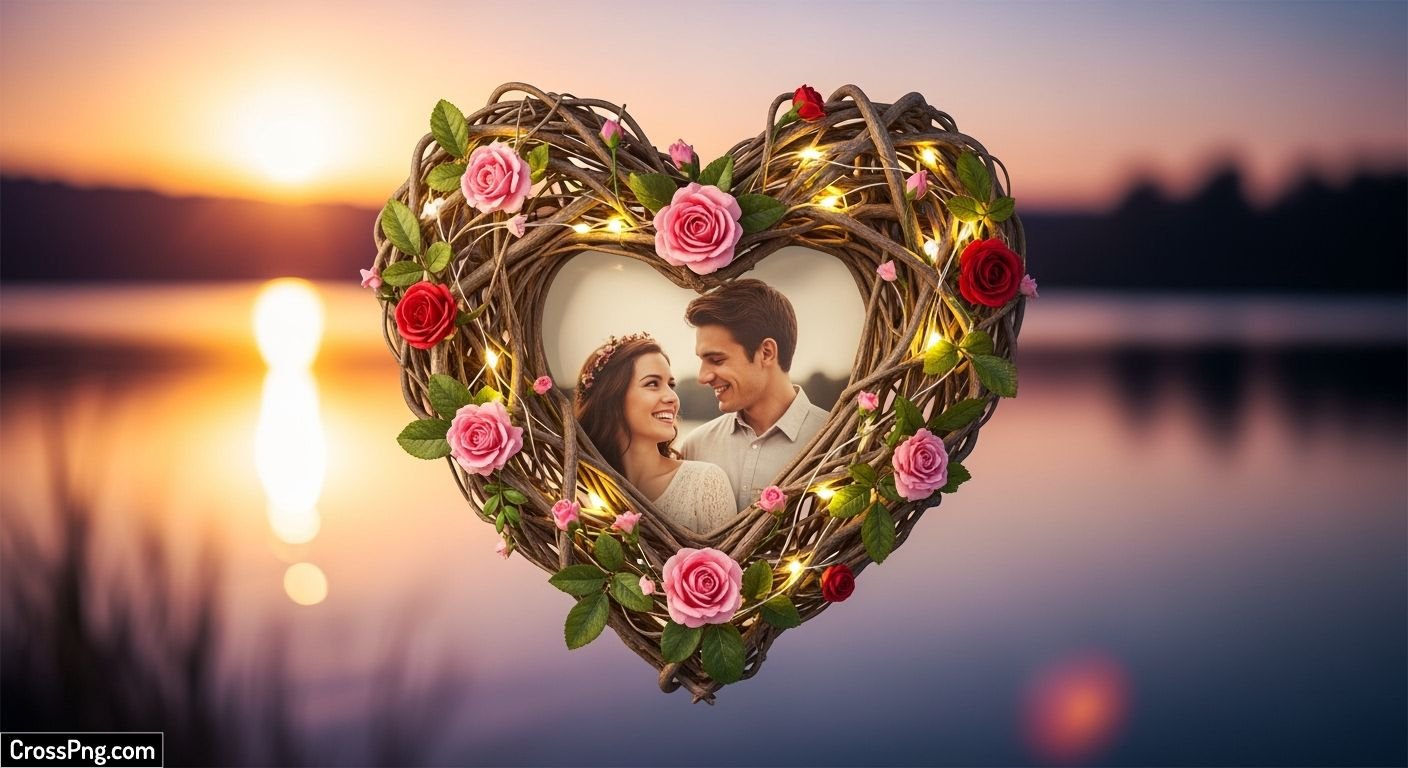 Love background photo frame image 2