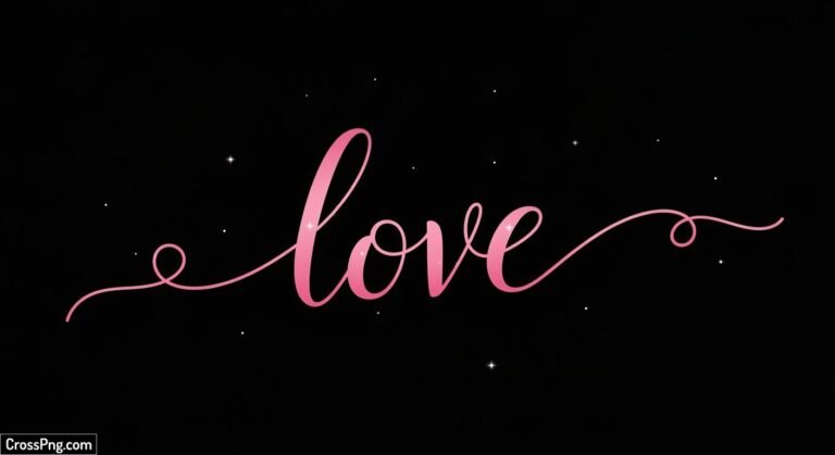 Love text png black background image