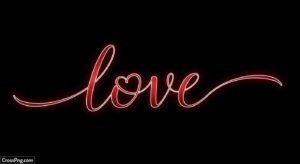 Love text png black background image