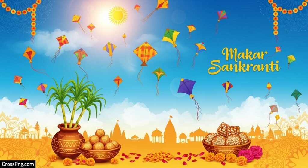 Makar sankranti banner background image
