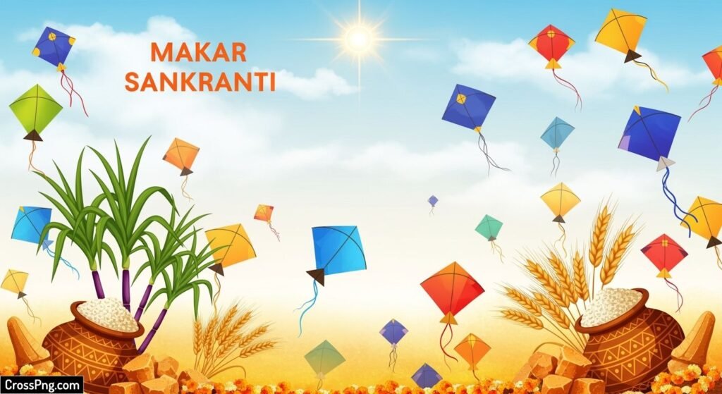 Makar sankranti banner background image