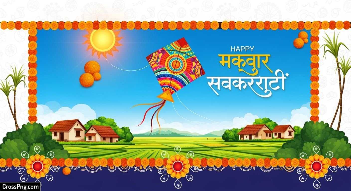 Makar sankranti banner background marathi image 3
