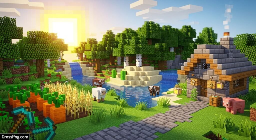 Minecraft thumbnail background image