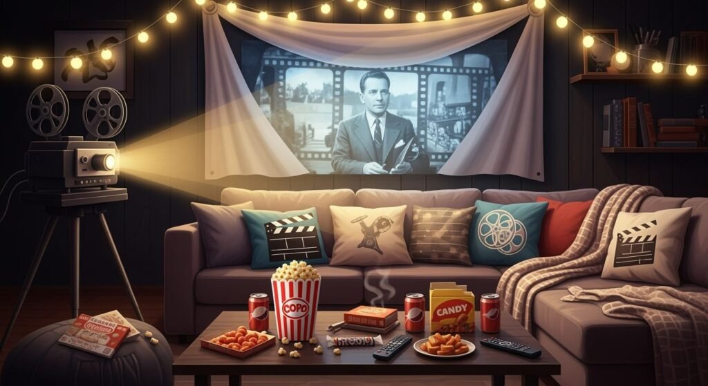 Movie night background in x in image