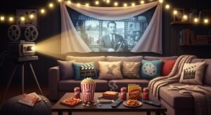 Movie night background in x in image