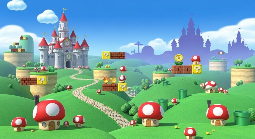 Mushroom kingdom u background image 4