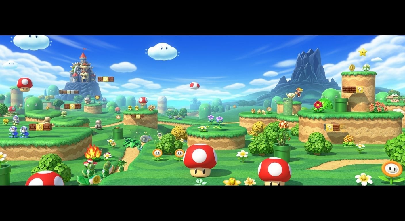 Mushroom kingdom wii u background image 2
