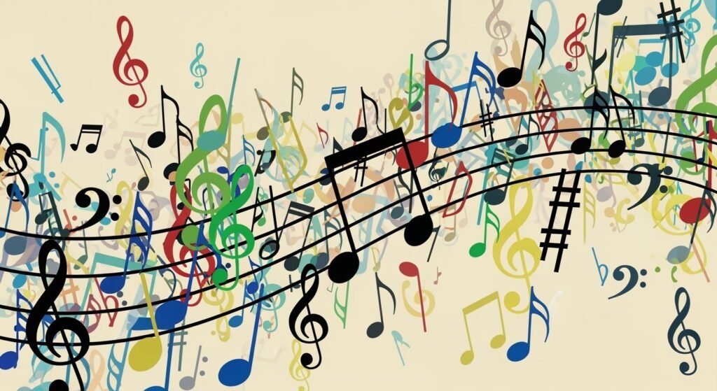 Music note background image 3