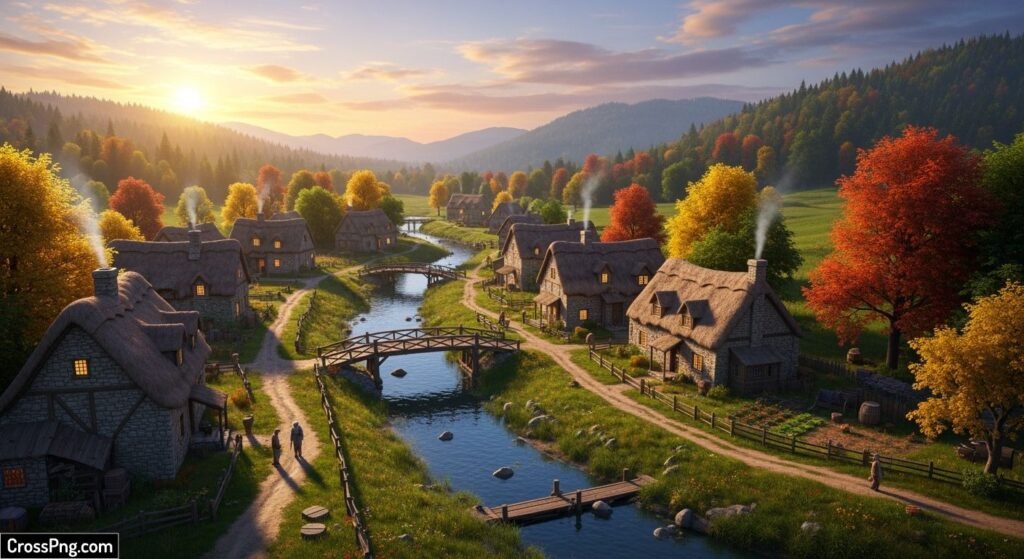 Nature village background image
