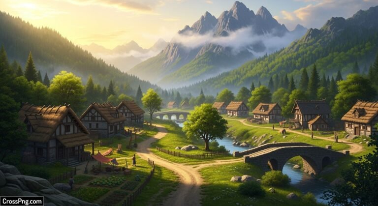 Nature village background image 2