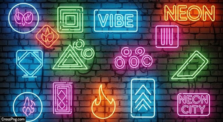 Neon brick wall background image 2