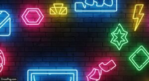 Neon brick wall background image 3