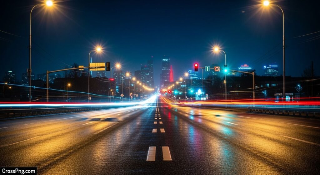 Night road background image 2