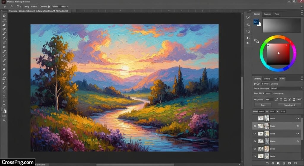 Oil painting background photoshop image 2