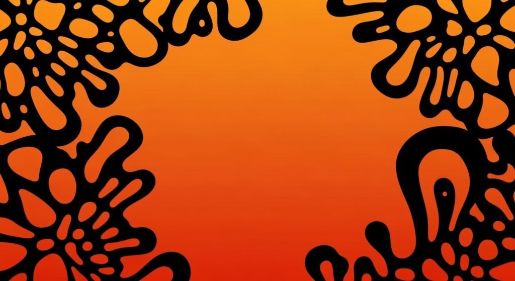 Orange background black image 3