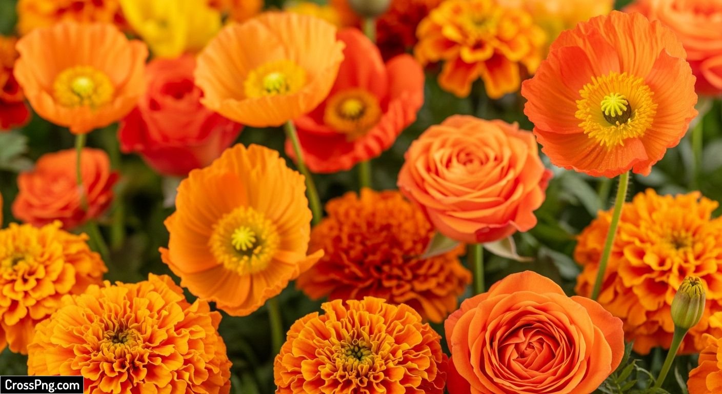 Orange floral background image