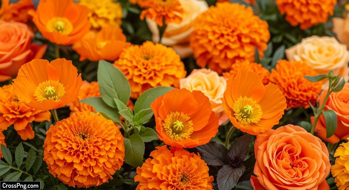Orange floral background image