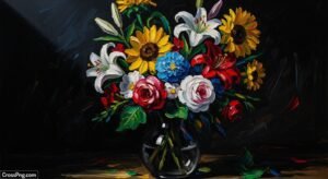 Painting with black background image