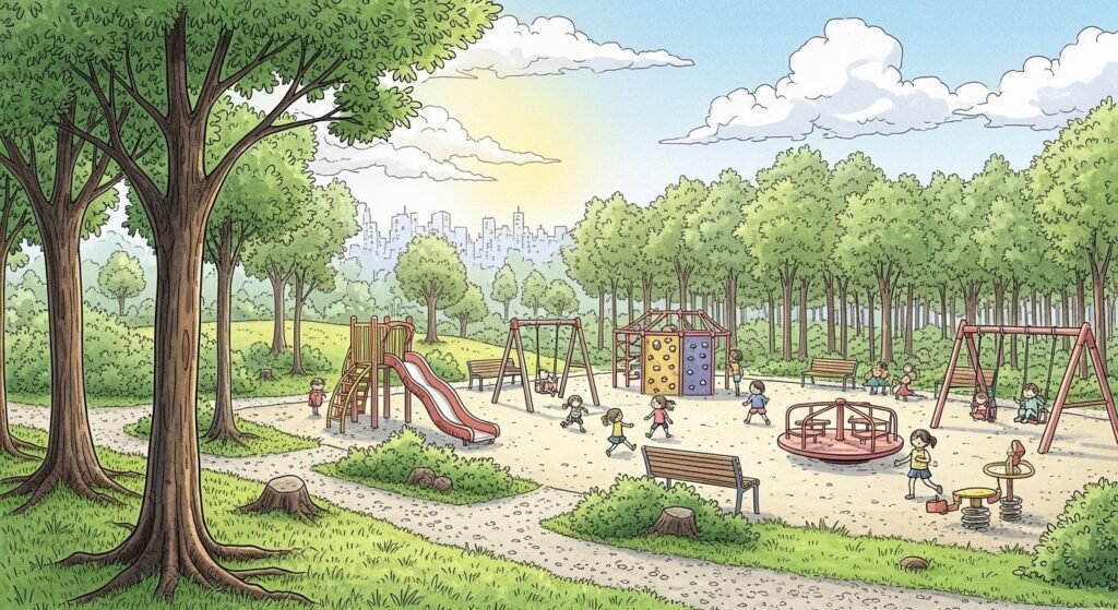 Park drawing background playground image