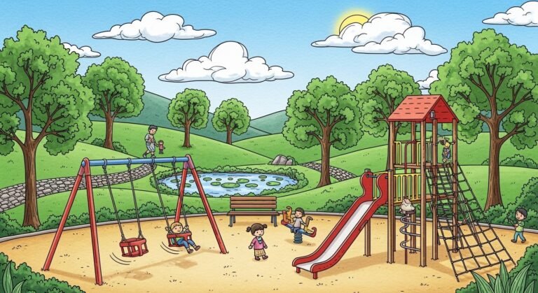 Park drawing background playground image 2