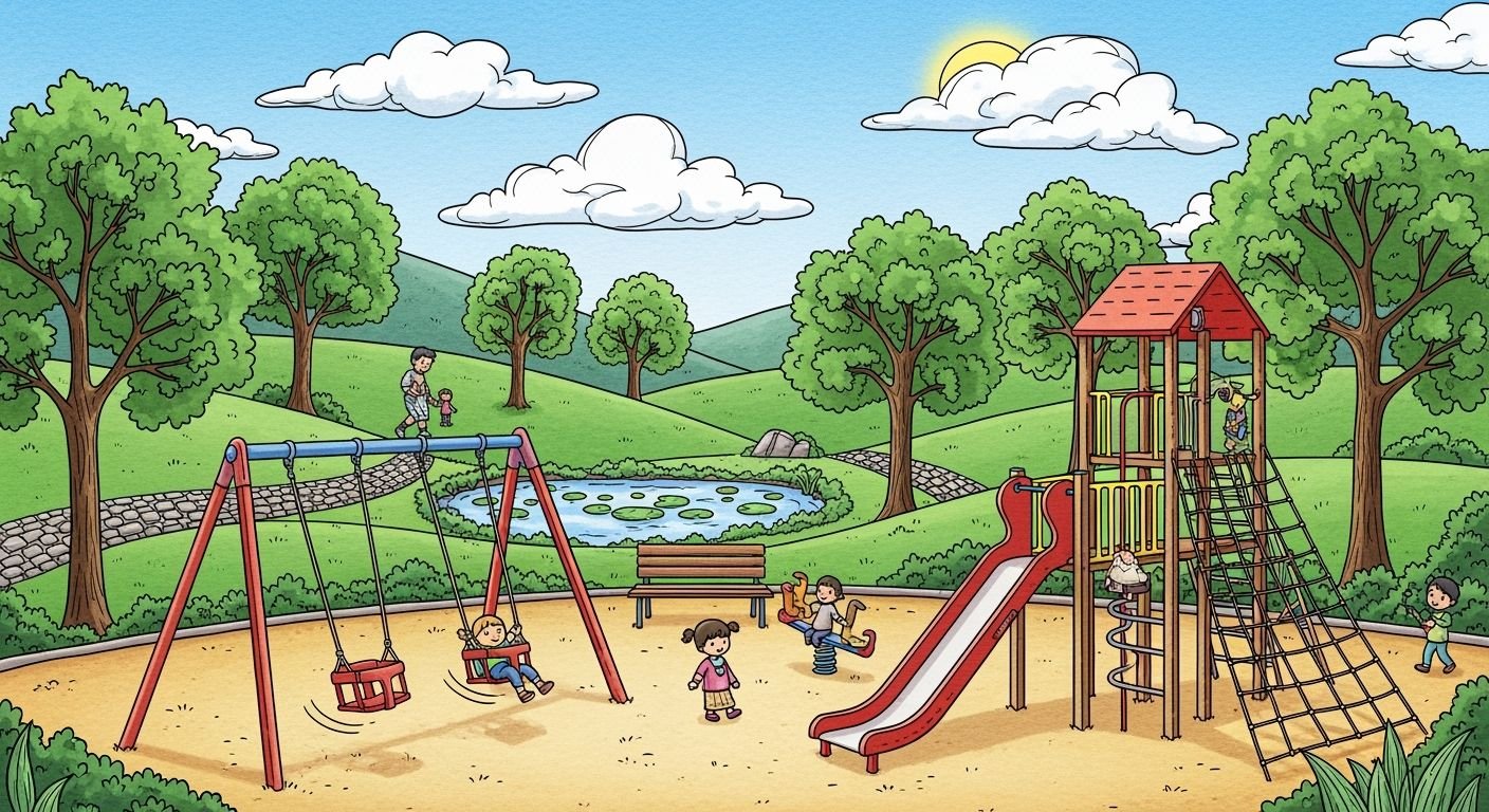 Park drawing background playground image 2