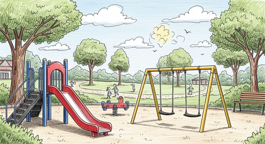 Park drawing background playground image 3