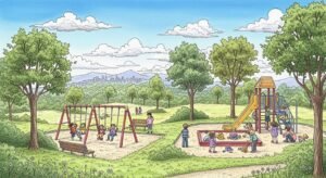 Park drawing background playground image 4