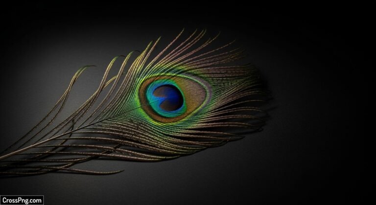 Peacock feather on black background image