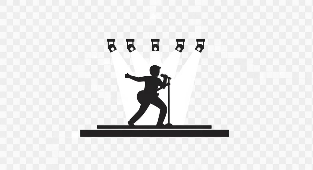 Performing on stage icon transparent image 3