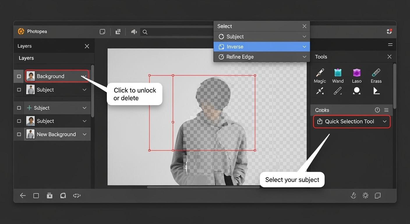 Photopea how to make background image 3
