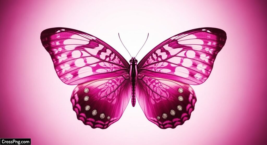 Pink background butterfly image