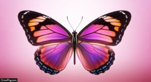 Pink background butterfly image 2
