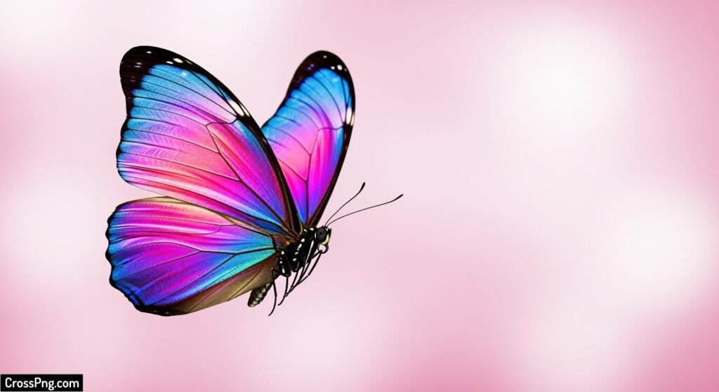 Pink background butterfly image 3