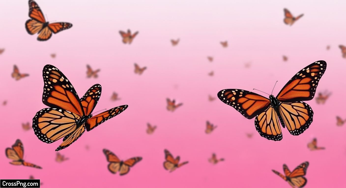 Pink background with butterflies image 2