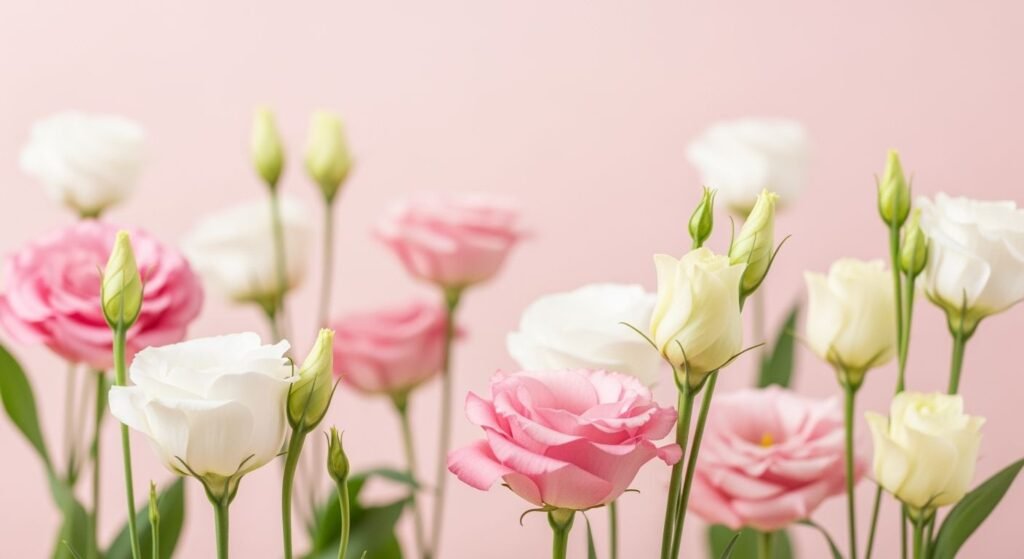 Pink background with flowers image
